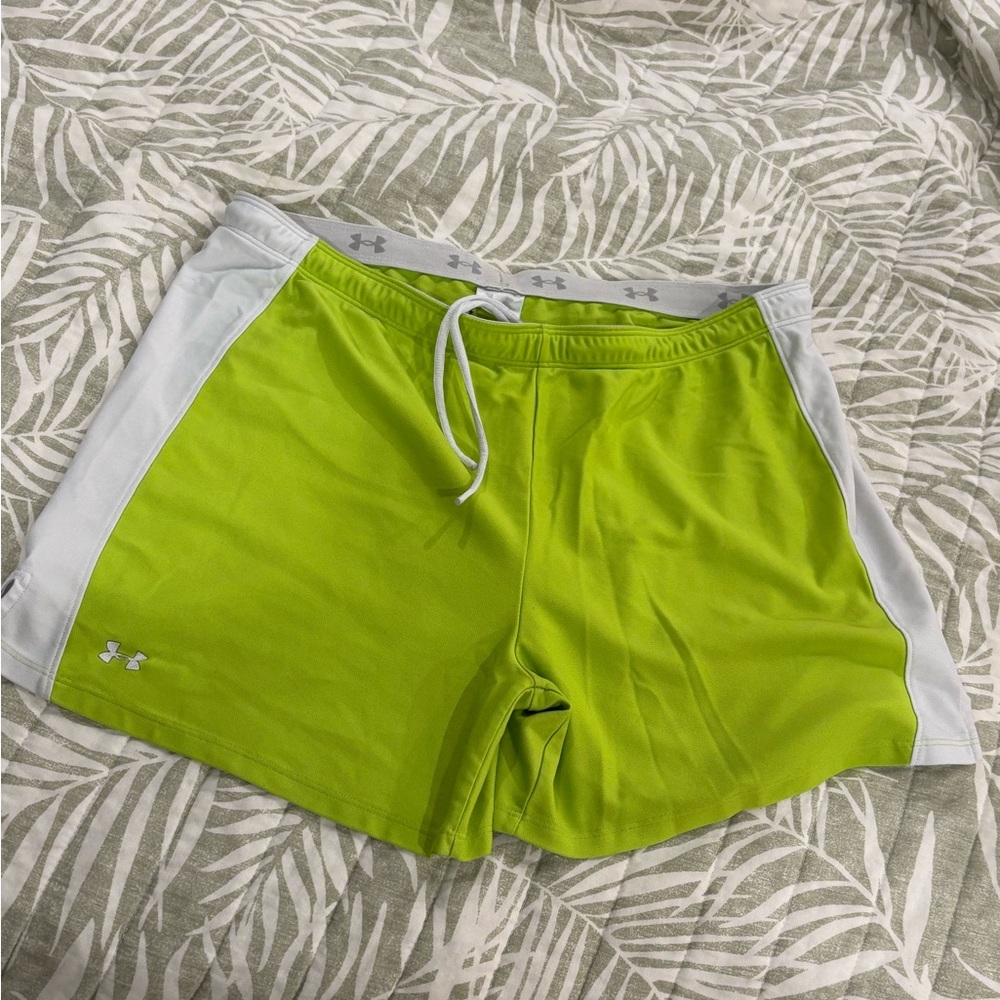 Under Armour Men's Lime and White Athletic Shorts